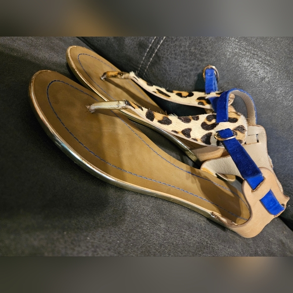 DUNES Animal Print Thong Sandals sz8 - Picture 3 of 7